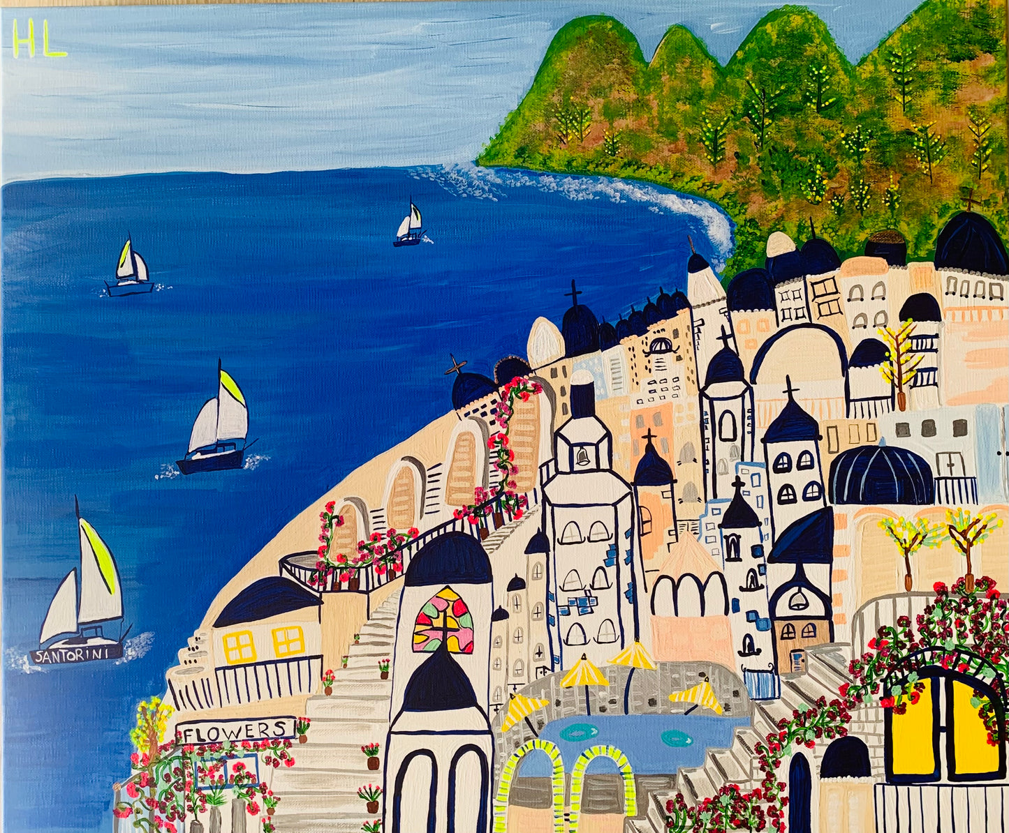 Large Art “SANTORINI “🇬🇷 (SOLD)