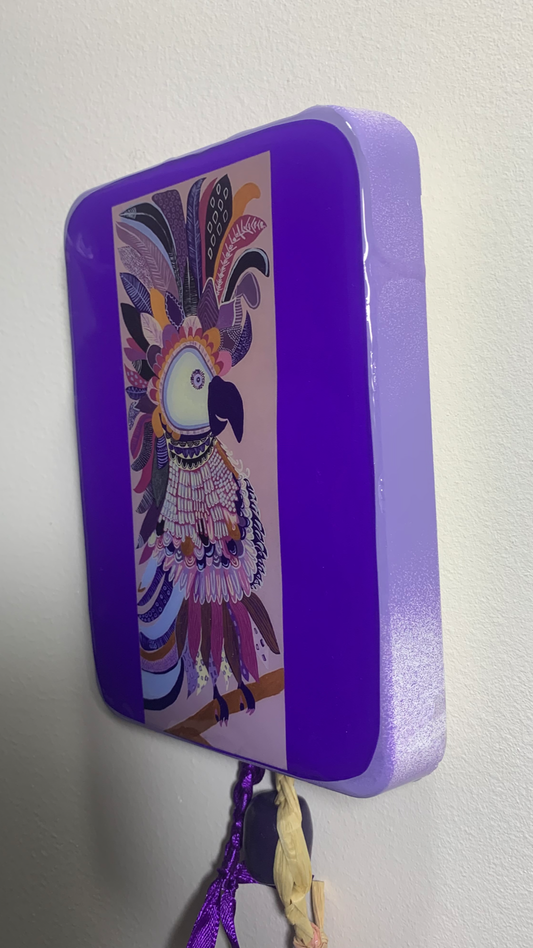 SMALL VINTAGE TILE Queen Cocky(Purple)